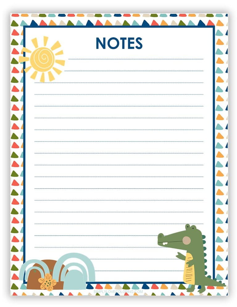38 Printable Notes Page (Free PDF Printables) - Simply Love Coloring