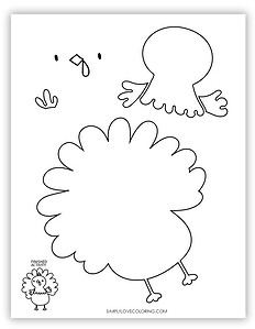 Turkey Templates Free PDF Printables - Cute Turkey Templates Simplylovecoloring.com 232x300