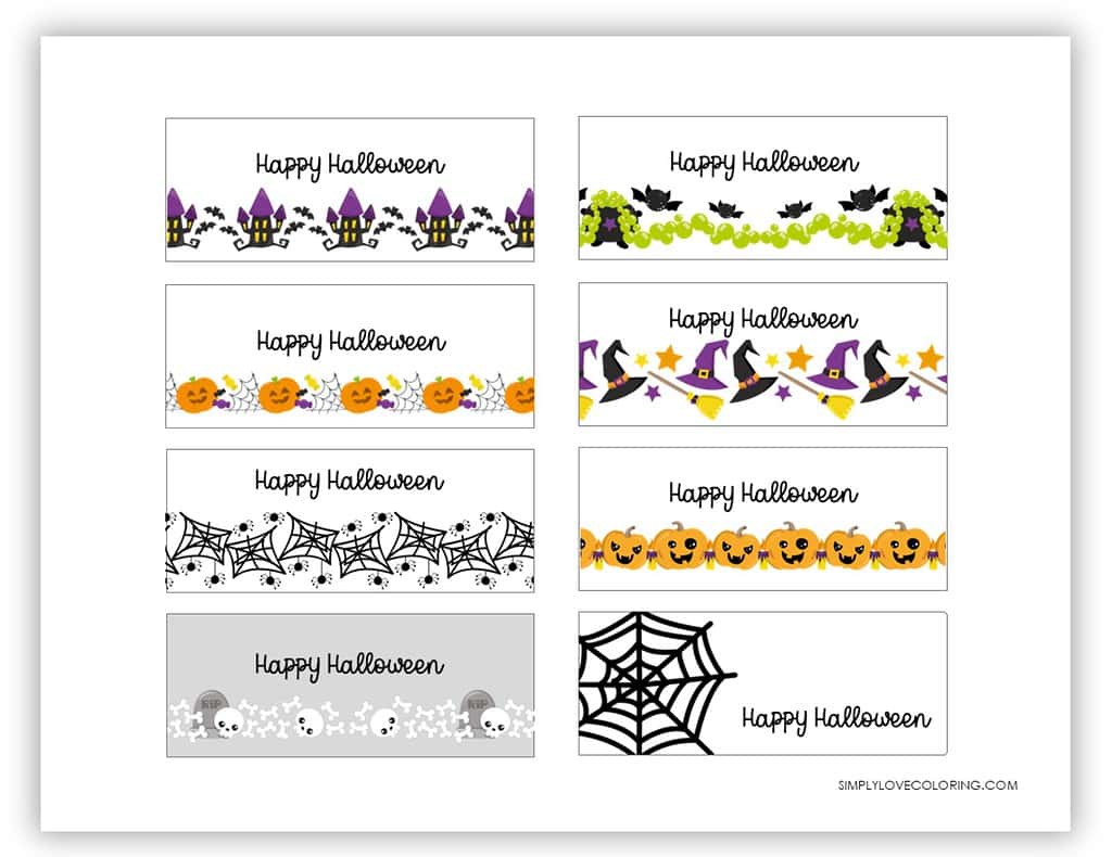 Happy Halloween border printable Halloween tags simplylovecoloring.com.com