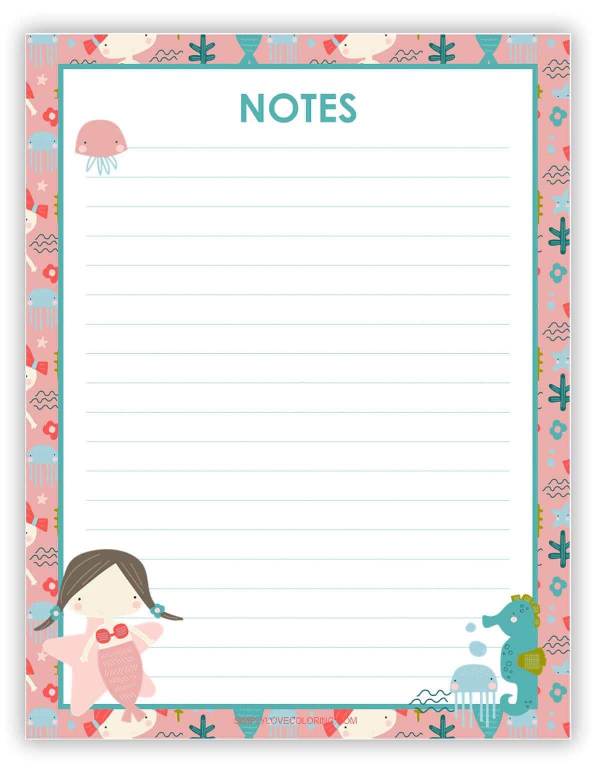 38 Printable Notes Page (Free PDF Printables) - Simply Love Coloring