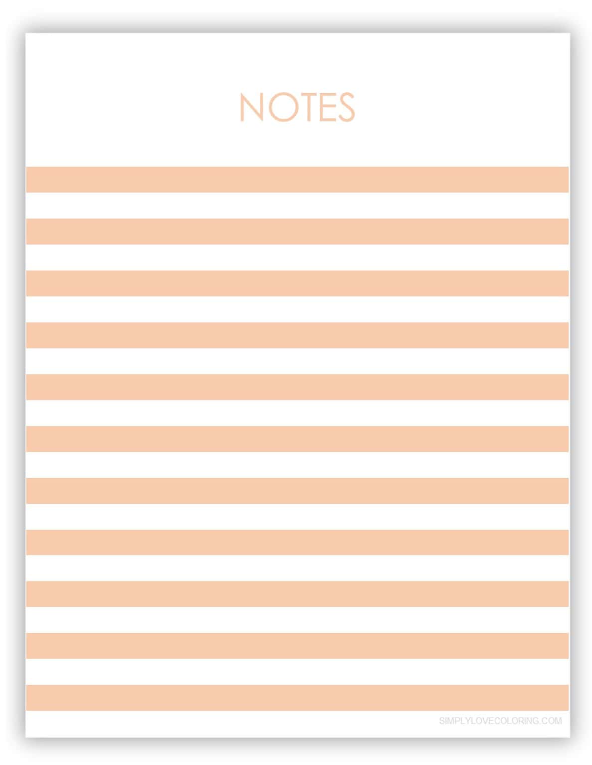 38 Printable Notes Page (Free PDF Printables) - Simply Love Coloring
