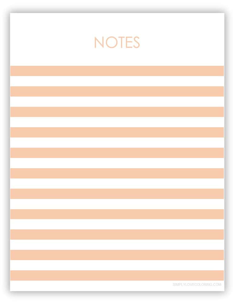 38 Printable Notes Page (Free PDF Printables) - Simply Love Coloring