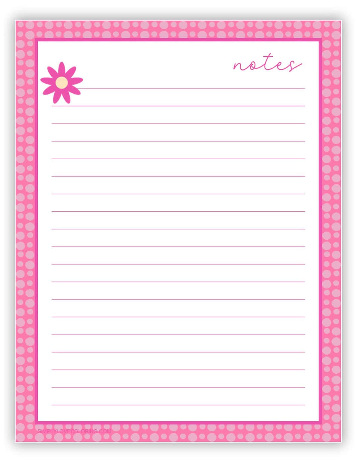 38 Printable Notes Page (Free PDF Printables) - Simply Love Coloring