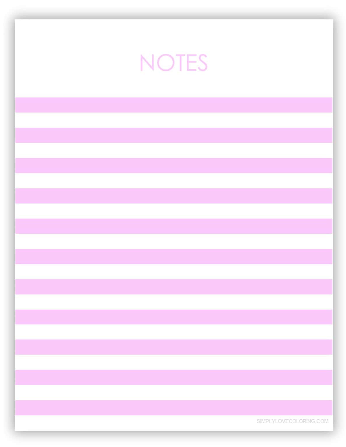 38 Printable Notes Page (Free PDF Printables) - Simply Love Coloring