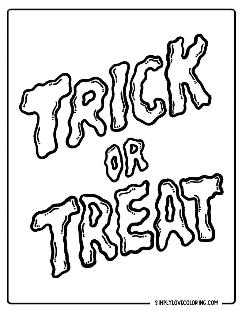 Trick or treat Halloween coloring pages simplylovecoloring.com