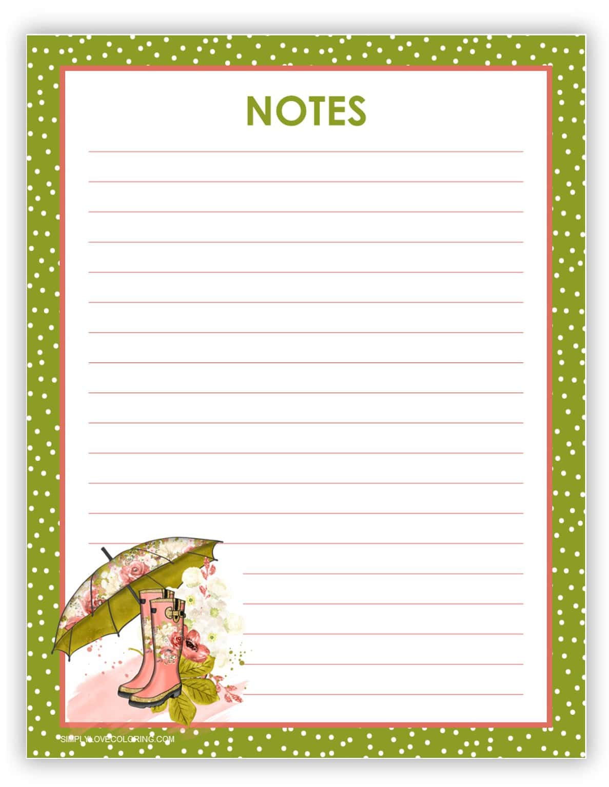 38 Printable Notes Page (Free PDF Printables) - Simply Love Coloring