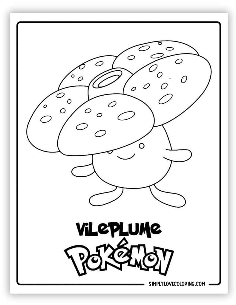 Vileplume Pokemon coloring pages simplylovecoloring.com