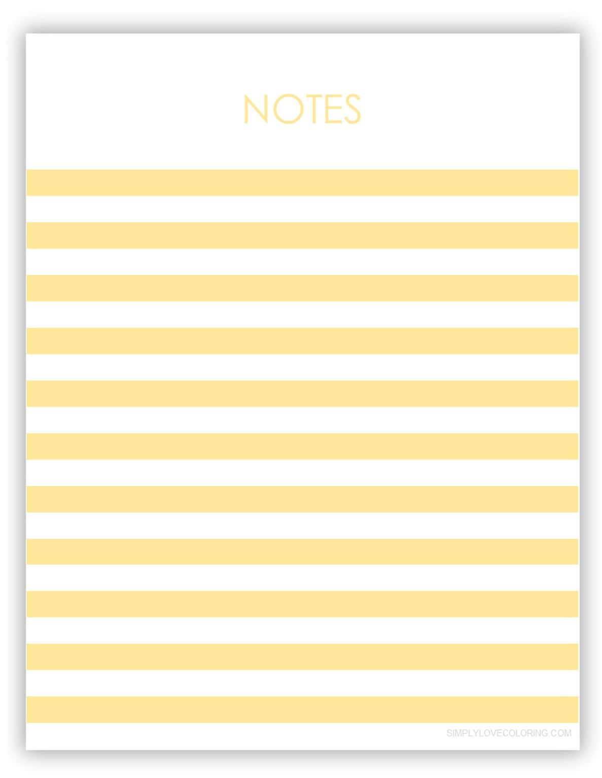 38 Printable Notes Page (Free PDF Printables) - Simply Love Coloring