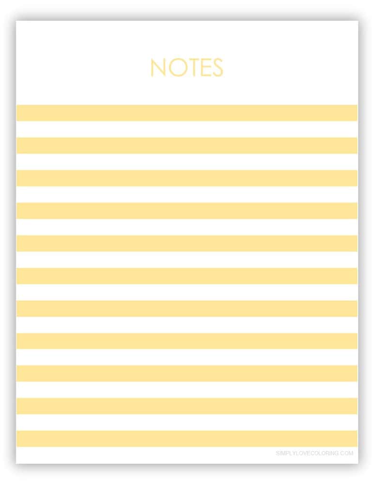 38 Printable Notes Page (Free PDF Printables) - Simply Love Coloring