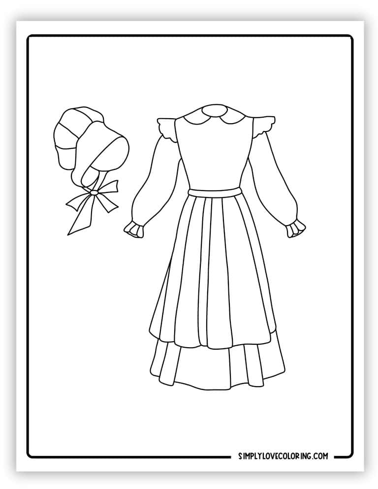Pilgrim Coloring Pages (Free PDF Printables) - Simply Love Coloring
