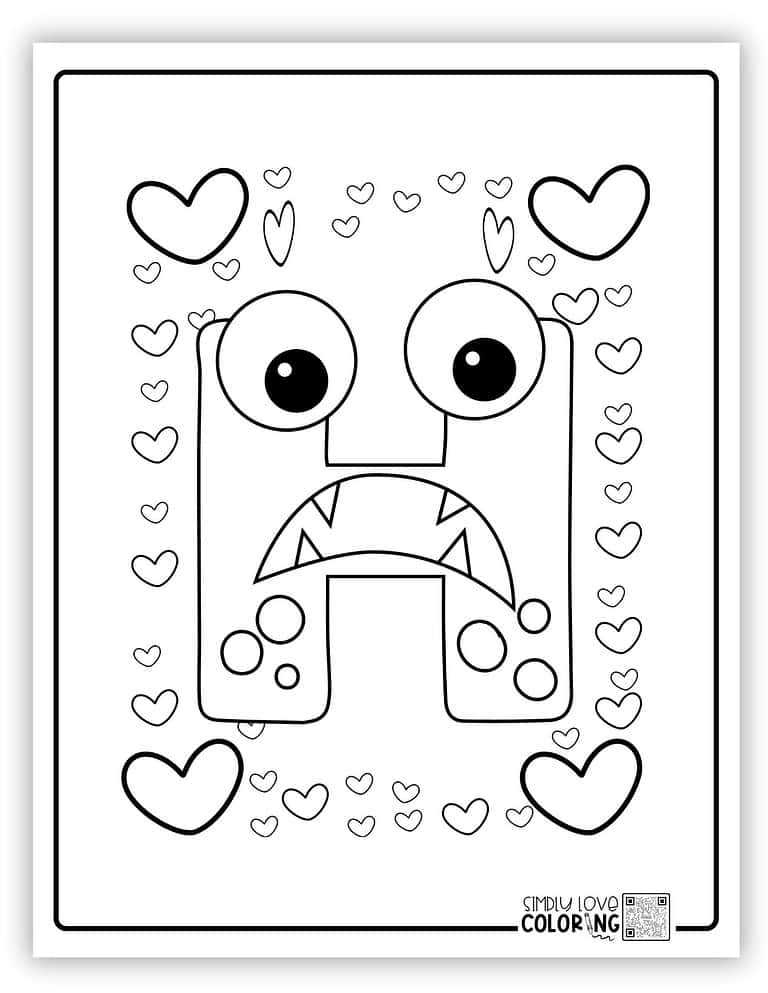 Monster Alphabet Coloring Pages (Free PDF Printables) - Simply Love ...