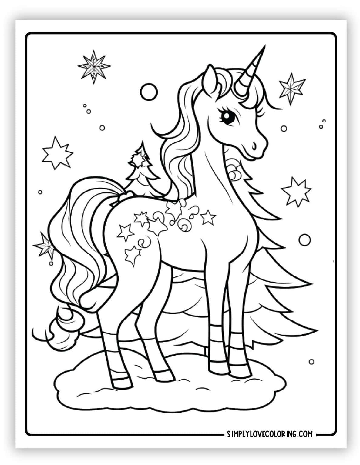 21 Christmas Unicorn Coloring Pages (Free PDF Printables) Simply Love