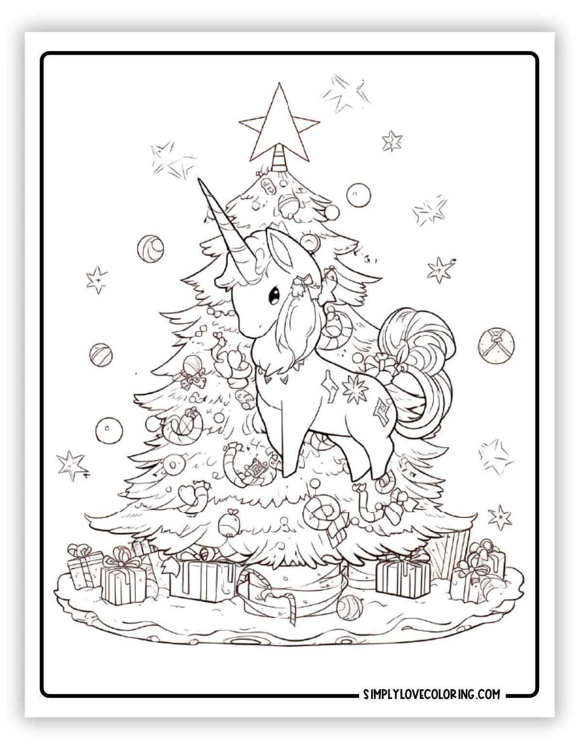 21 Christmas Unicorn Coloring Pages (Free PDF Printables) Simply Love