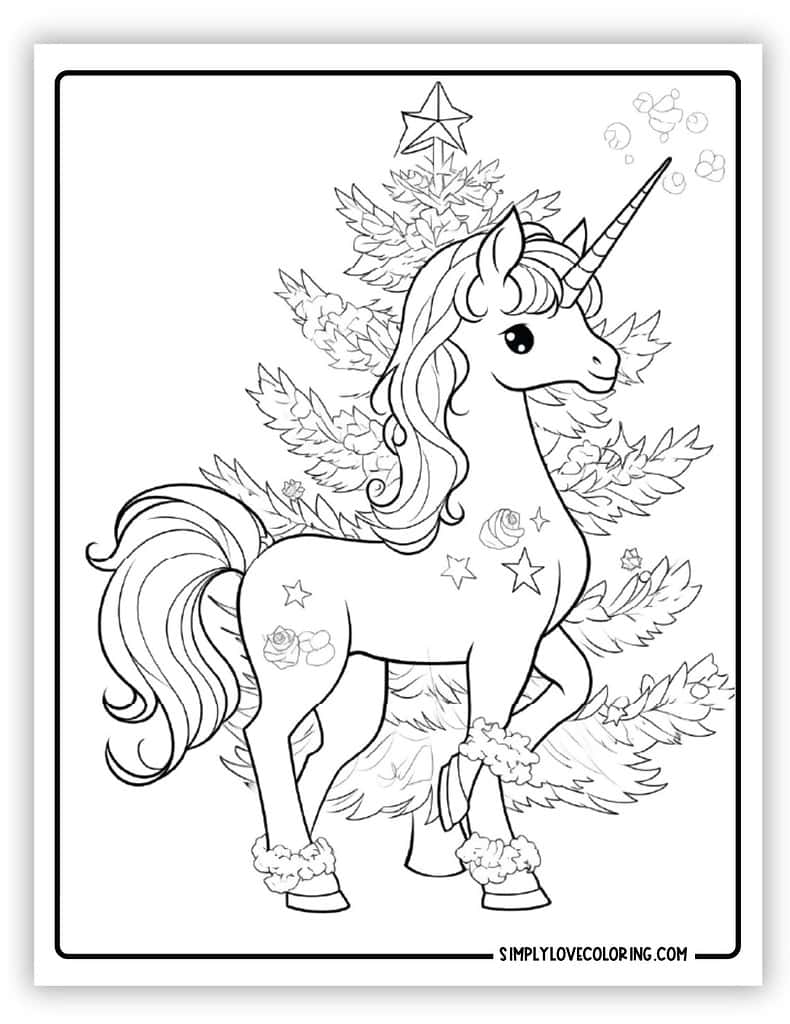 Prancing Christmas unicorn