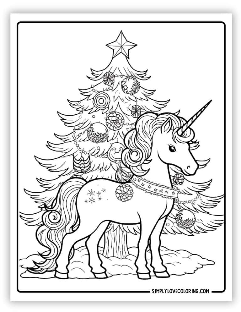 21 Christmas Unicorn Coloring Pages (Free PDF Printables) - Simply Love ...