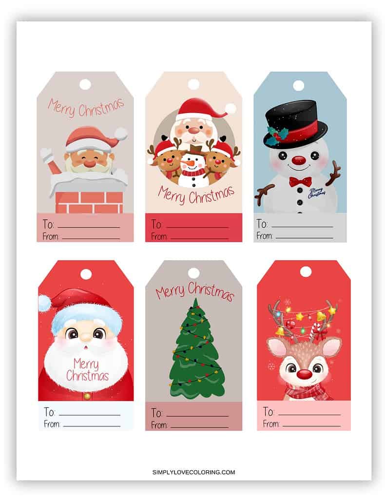 Holiday favorites printable Christmas tags