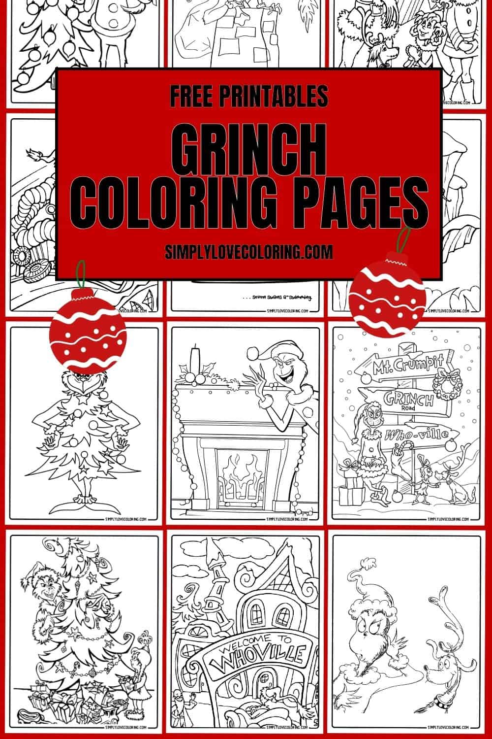 21 Grinch Christmas Tree Coloring Pages (Free PDF Printables) - Simply