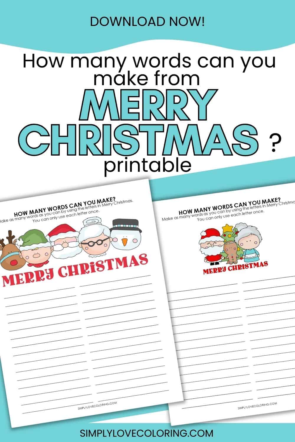 How Many Words Can You Make From Merry Christmas? (Free PDF Printables ...