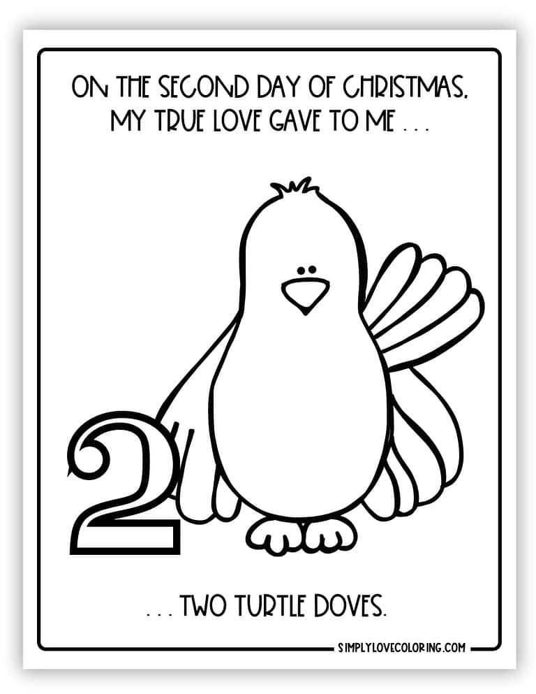 12 Days of Christmas Coloring Pages (Free PDF Printables) - Simply Love