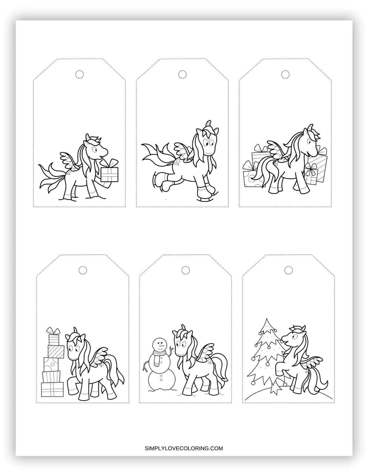 54 Christmas Gift Tag Coloring Pages (Free PDF Printables) Simply