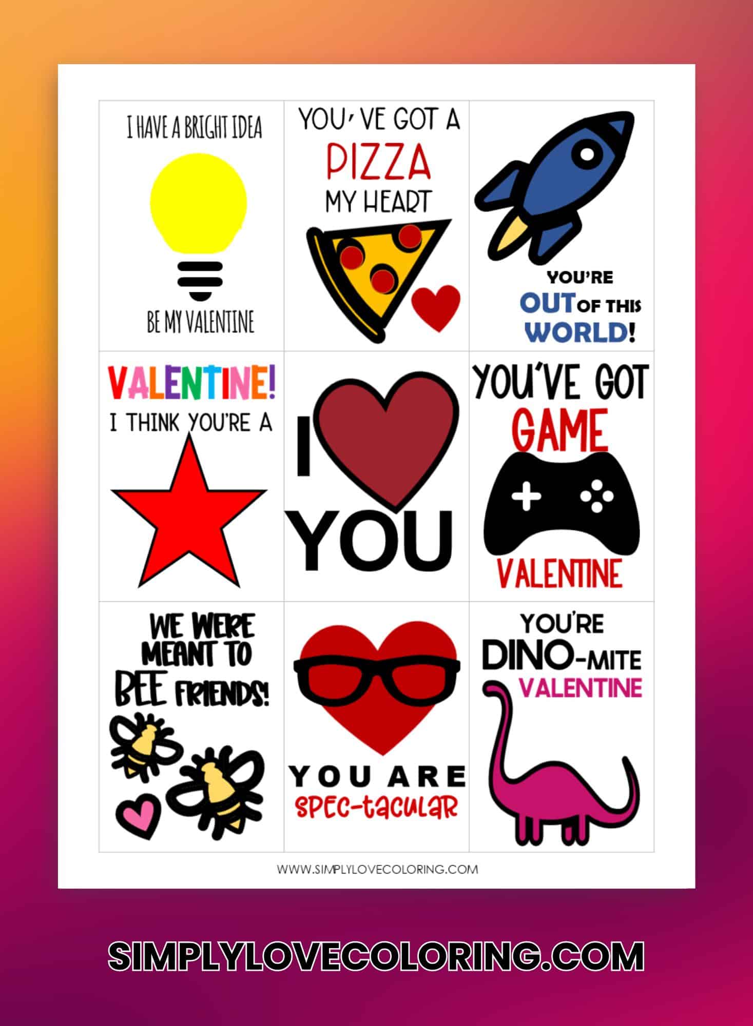 78 Valentine's Day Printable Cards (Free PDF Printables) - Simply Love ...