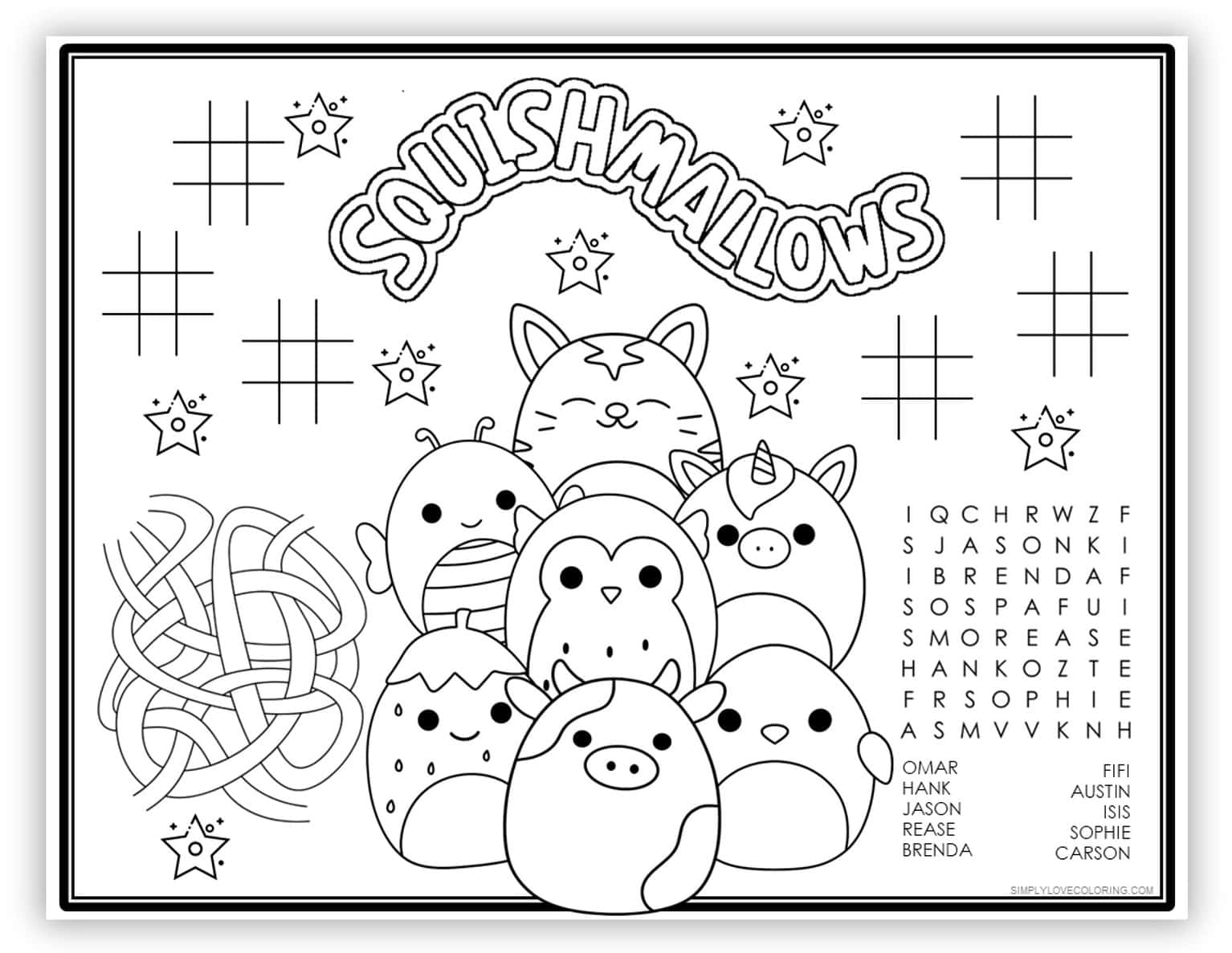 Squishmallow Activity Mats (Free PDF Printables) Simply Love Coloring