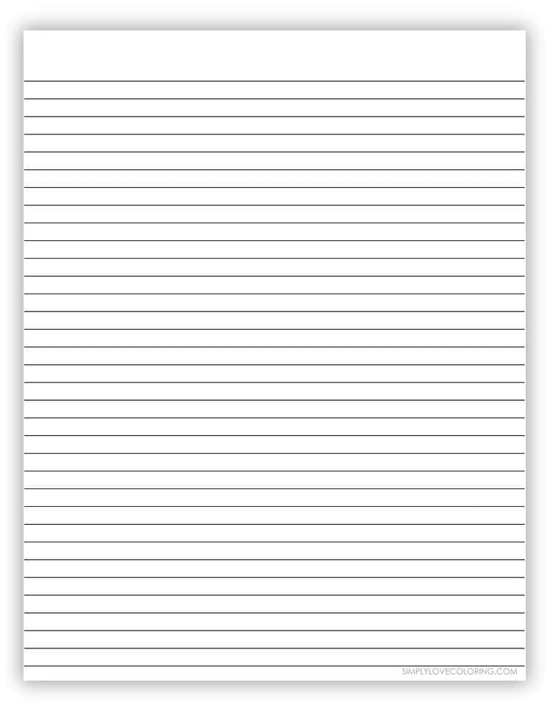 College Ruled Paper Printable (Free PDF Download) Simply Love Coloring