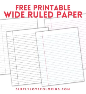 Printable Wide Ruled Paper (Free PDF Download) - Simply Love Coloring