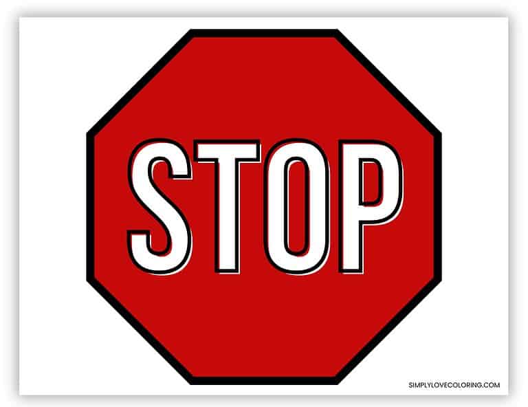 Printable Stop Sign (Free PDF Download) Simply Love Coloring