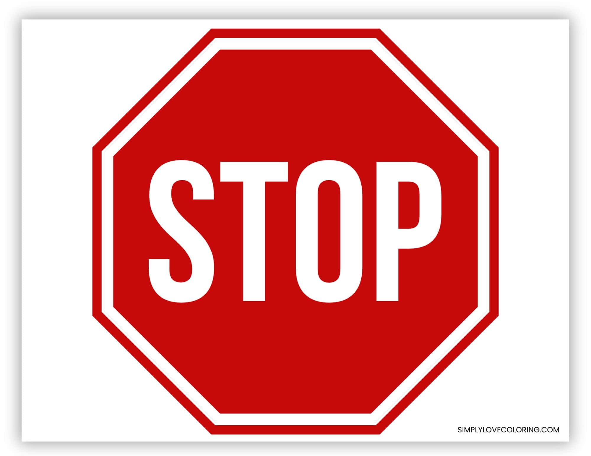 Printable Stop Sign (Free PDF Download) Simply Love Coloring