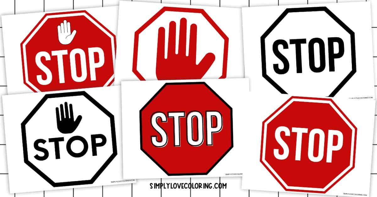 Printable Stop Sign (Free PDF Download) - Simply Love Coloring