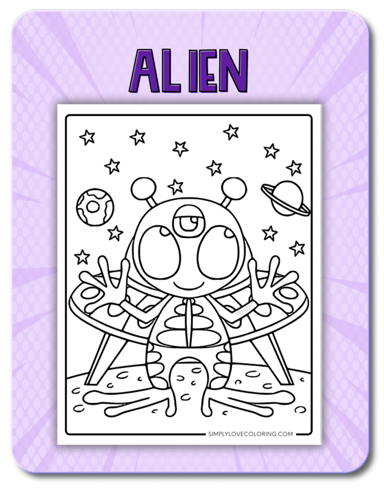 Alien for girls coloring page categories image