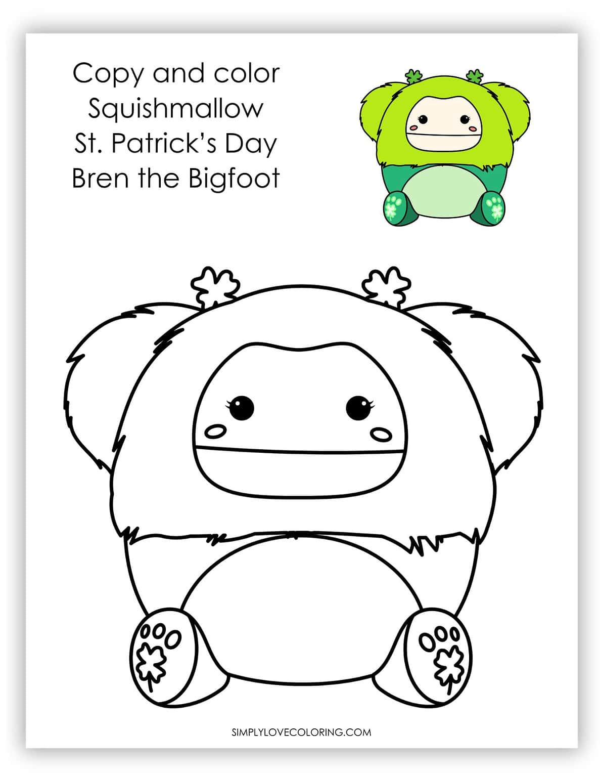 18 Squishmallow Bren the Bigfoot St. Patrick's Day Activities (Free PDF ...