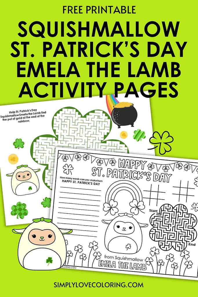 squishmallow emela the lamb st patricks day activities pinterest image