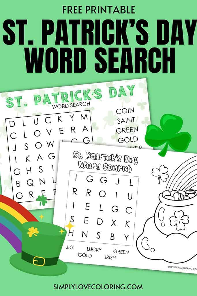 st patricks day word search pinterest image