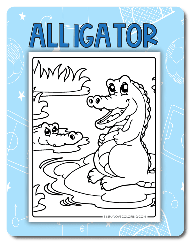 Alligator for boys coloring page categories image
