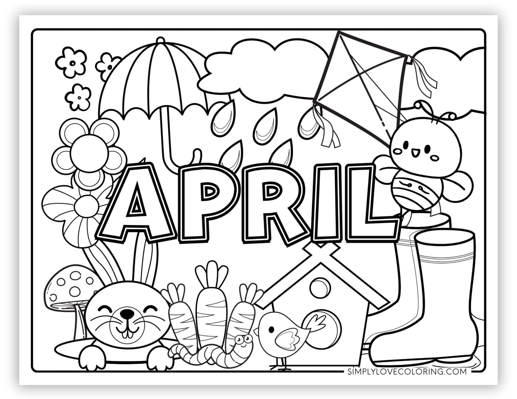 April Coloring Pages (8 Free PDF Printables) - Simply Love Coloring