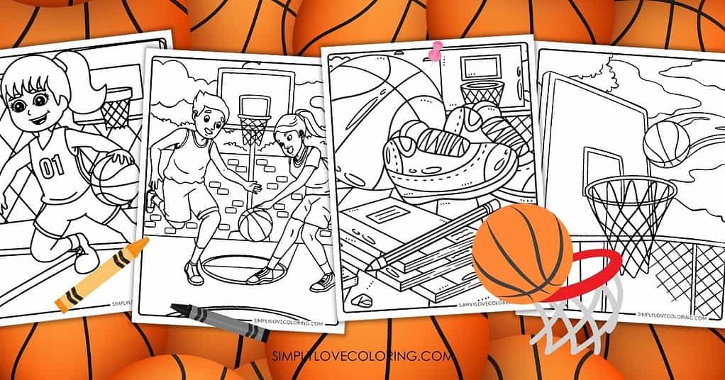 Fun Basketball Coloring Pages (Free PDF Printables) - Simply Love Coloring