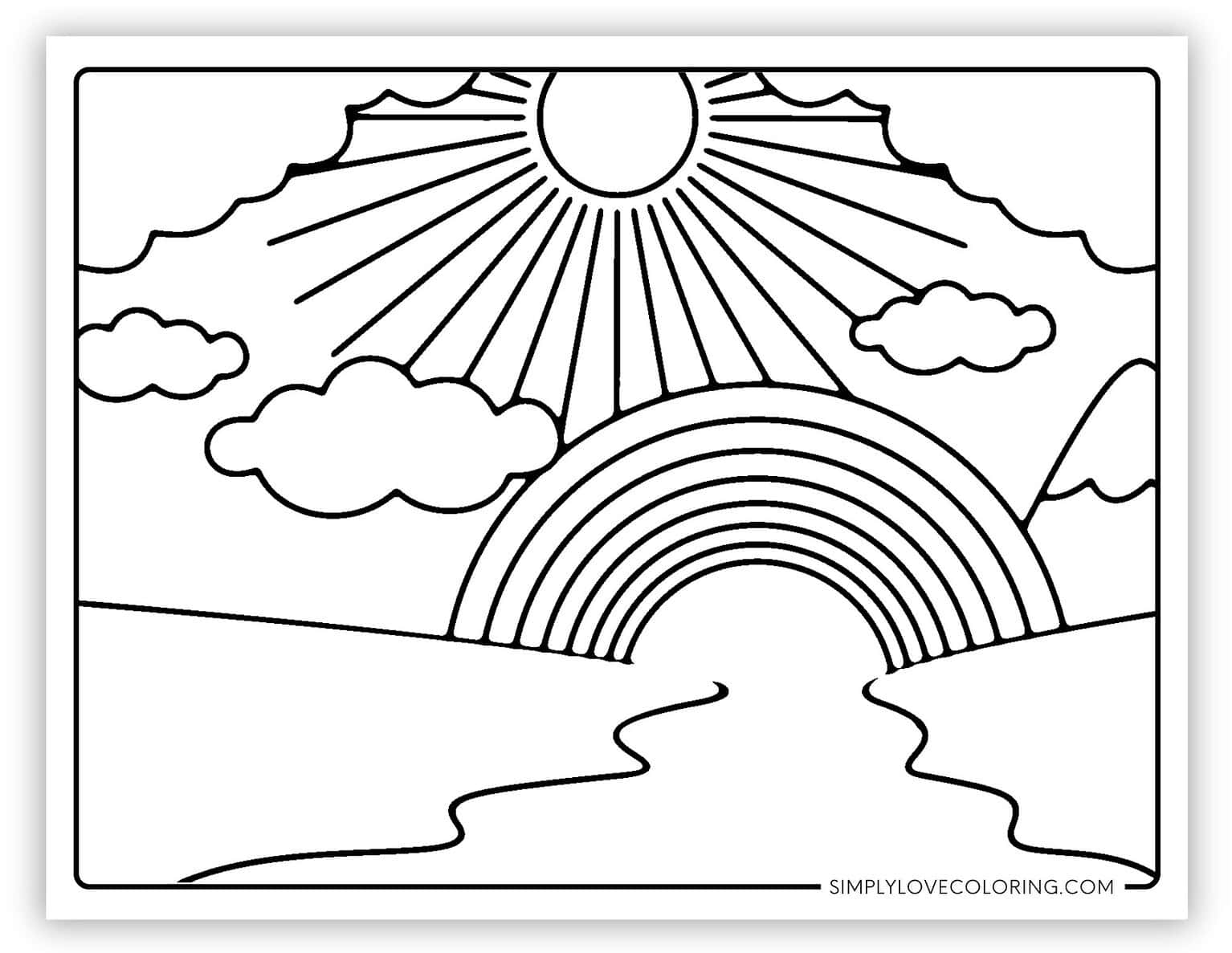 26 Cute Rainbow Coloring Pages (Free PDF Printables) - Simply Love Coloring