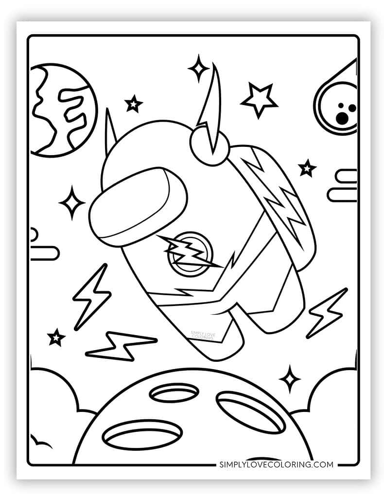 Flash Among Us coloring page