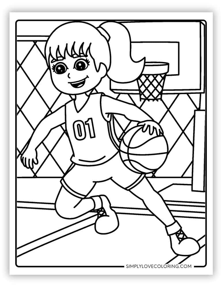 Fun Basketball Coloring Pages (Free PDF Printables) - Simply Love Coloring