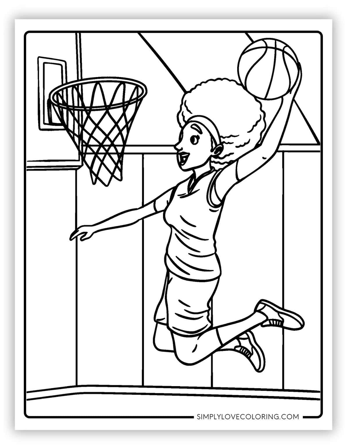 Fun Basketball Coloring Pages (Free PDF Printables) - Simply Love Coloring