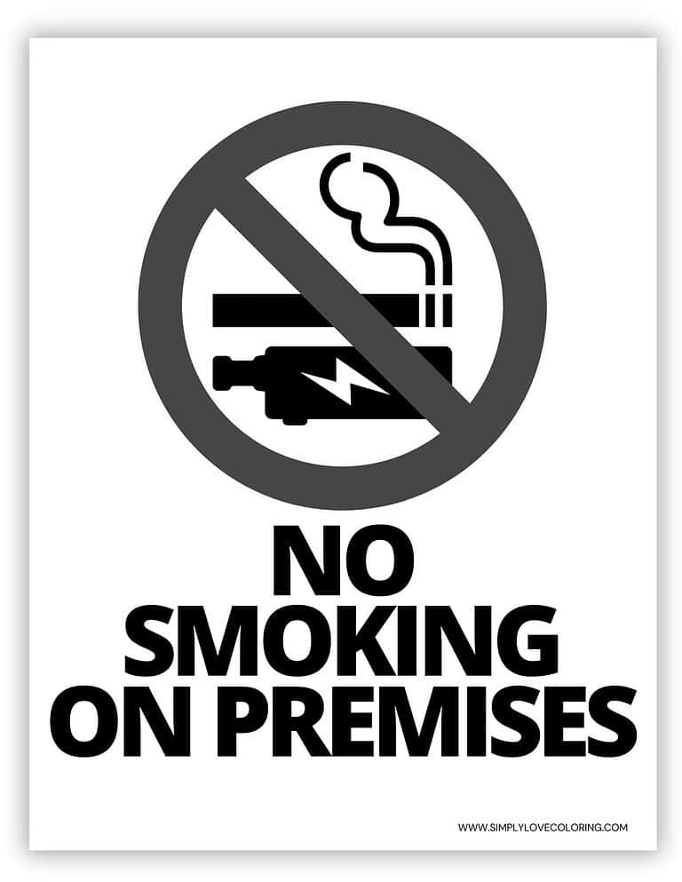 No Smoking Sign Printable (Free PDF Downloads) Simply Love Coloring