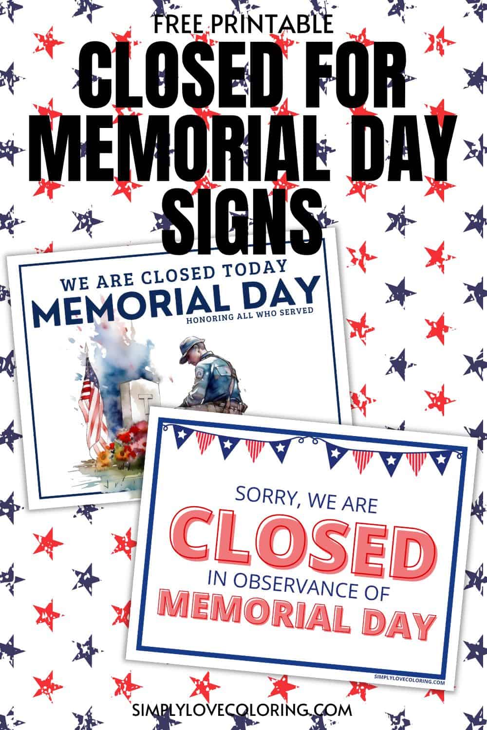 Printable Sign Closed Memorial Day (Free PDF Downloads) Simply Love