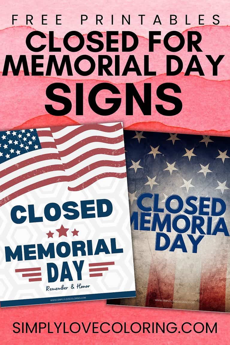 Printable Sign Closed Memorial Day (Free PDF Downloads) Simply Love