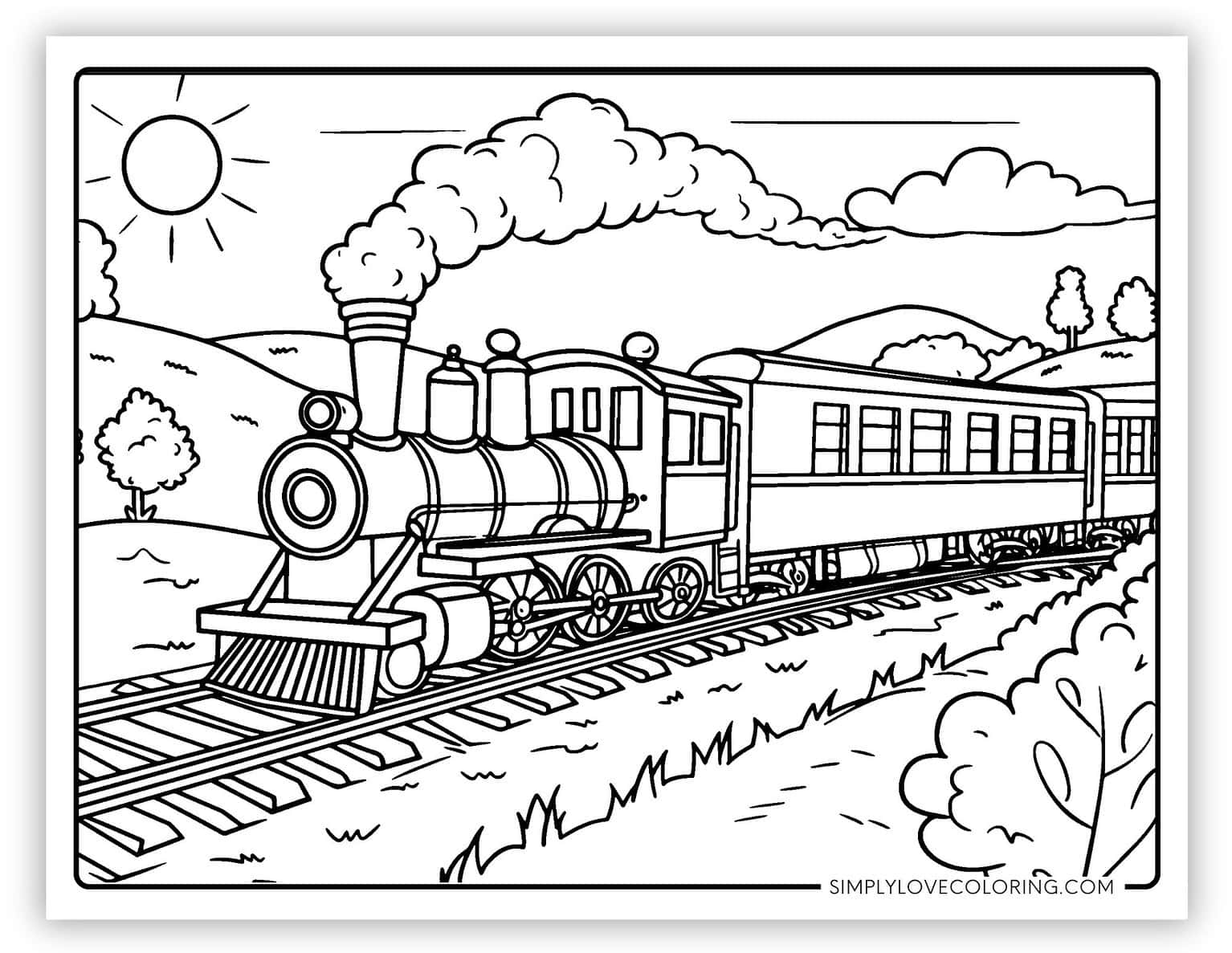 Train Coloring Pages (Free PDF Printables) - Simply Love Coloring