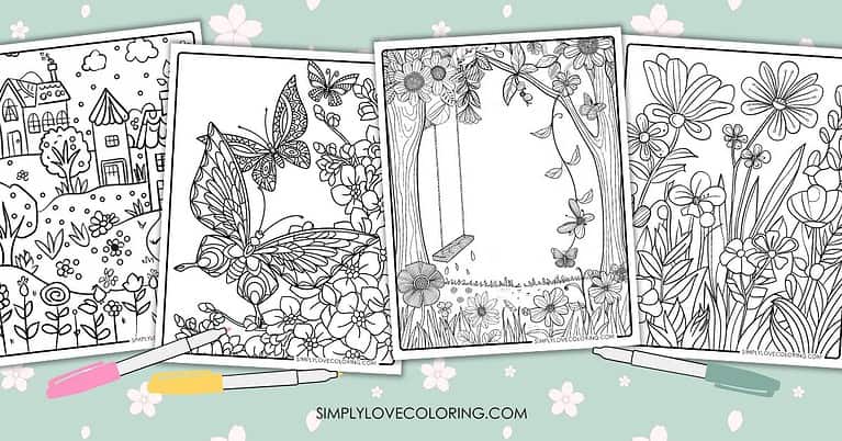 14 Spring Coloring Pages for Adults (Free PDF Printables) - Simply Love