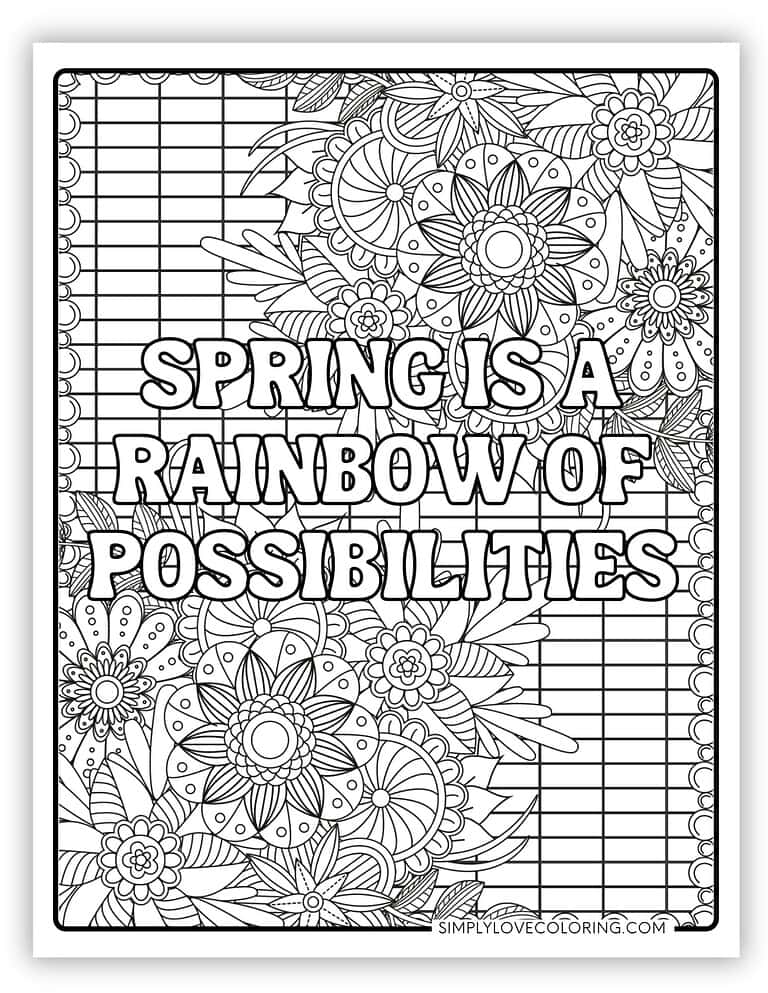 15 Spring Quotes Coloring Pages (Free PDF Printables) - Simply Love ...
