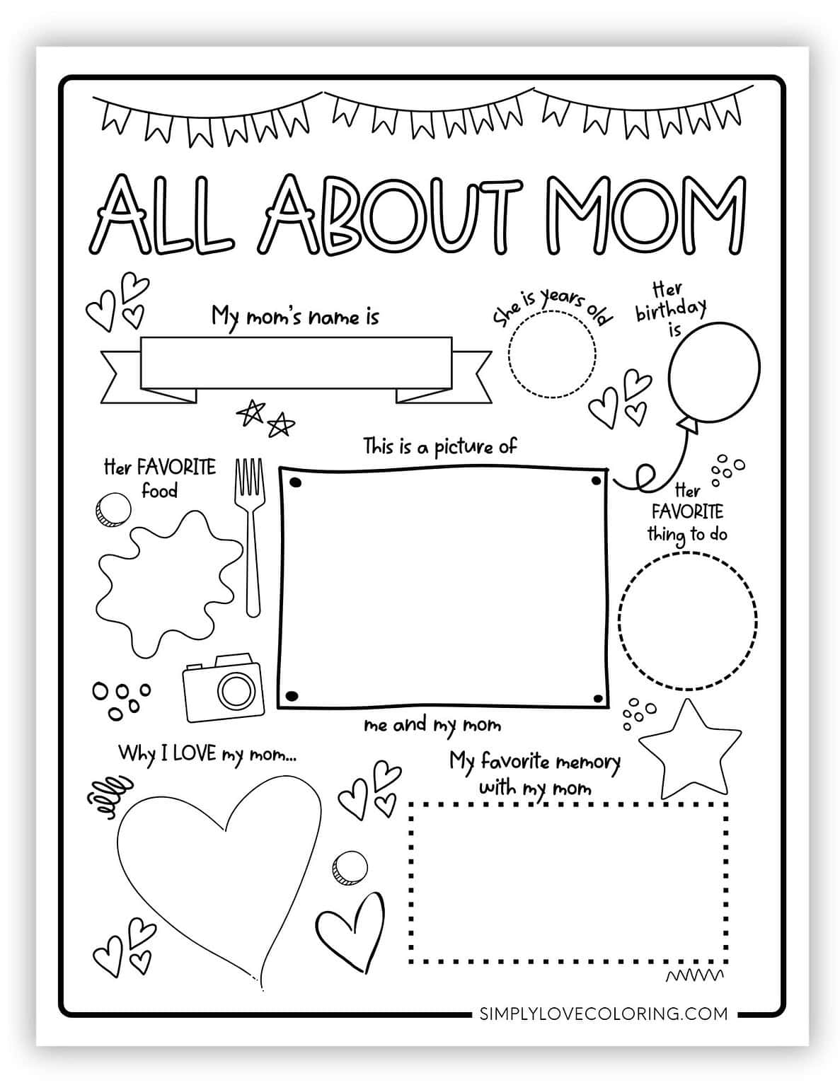All About Mom Coloring Pages (Free PDF Printables) Simply Love Coloring