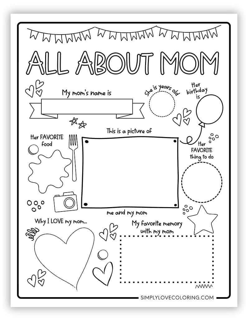 All about mom coloring page